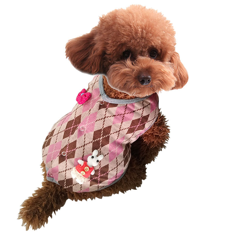 犬 ハーネス アーガイル柄ふわもこ着心地ベスト