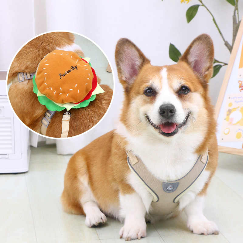 犬 ハーネス ハンバーガーモチーフハーネス