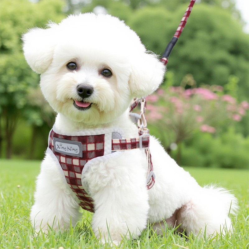 犬 ハーネス 格子柄やすらぎハーネス