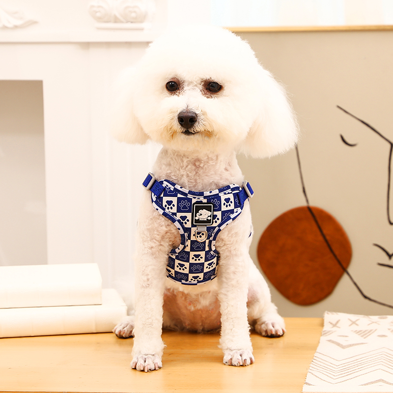 犬 ハーネス かわいい足あと柄 やわらか安心ハーネス