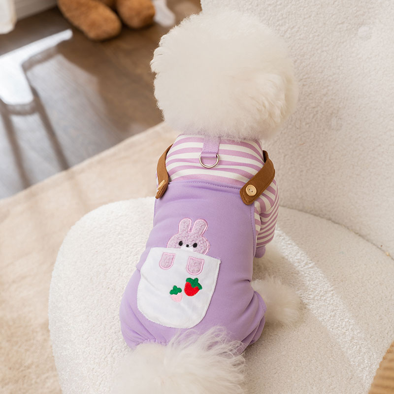 犬 ハーネス うさぎポケット付きペット用つなぎオーバーオール
