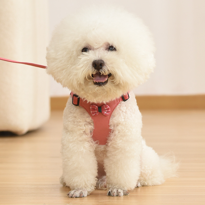 犬 ハーネス リボン付きふんわり胸当てハーネス