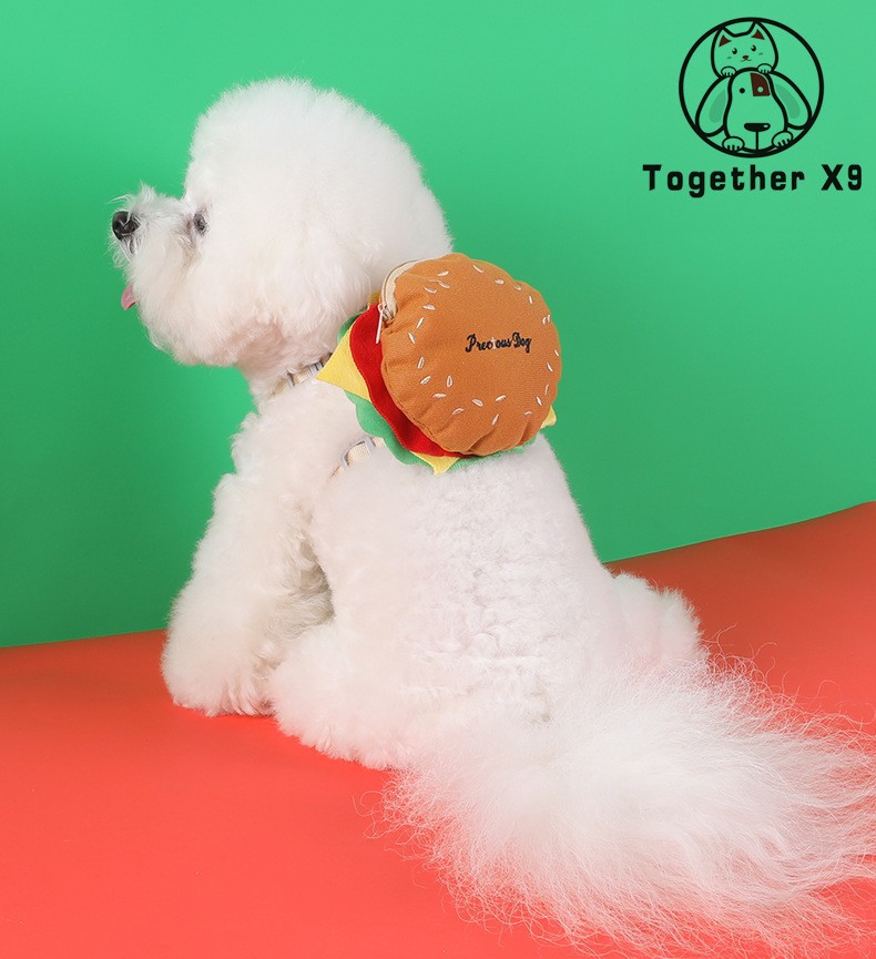 犬 ハーネス ハンバーガーモチーフ ぬいぐるみハーネス