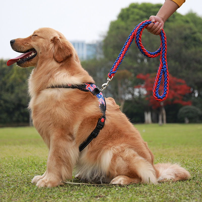 犬 ハーネス もこもこ編み込みハーネスセット