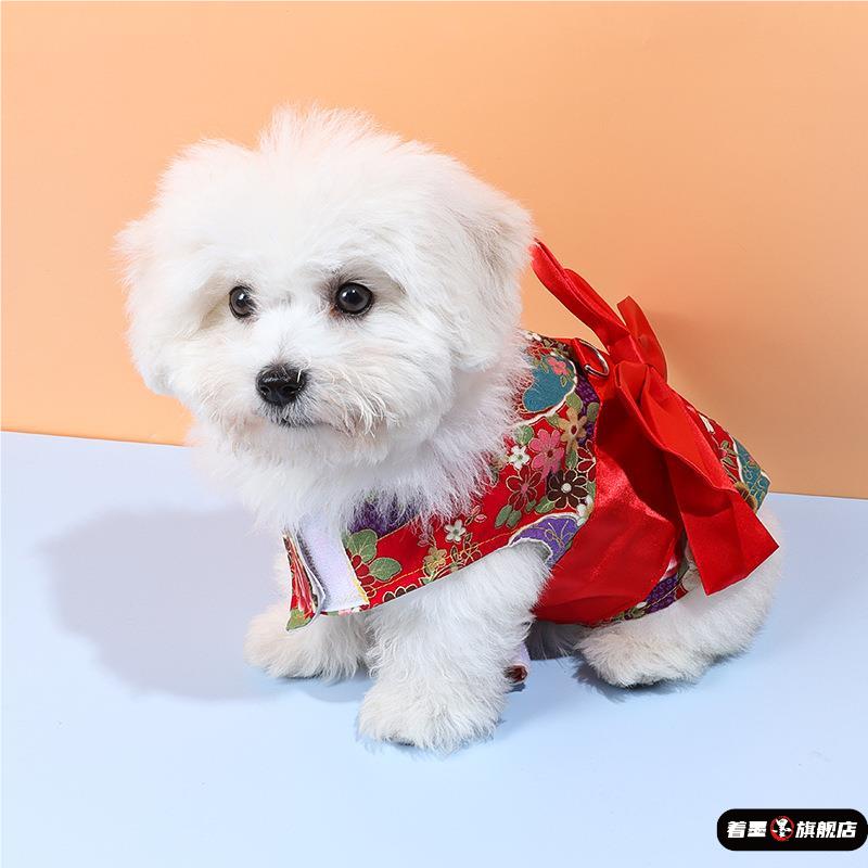 犬 ハーネス リボン飾り付き上質仕立てハーネス
