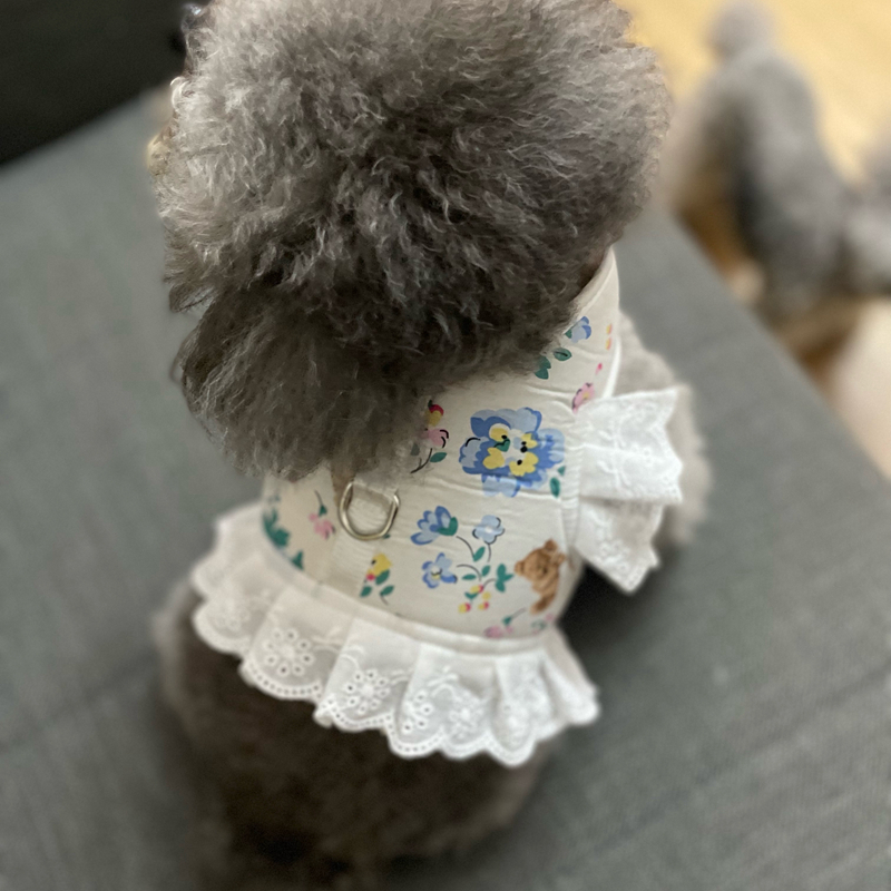 犬 ハーネス レース付き花柄優美ハーネス