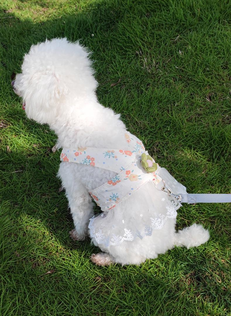 犬 ハーネス 優雅な花柄レース ゆったりハーネス