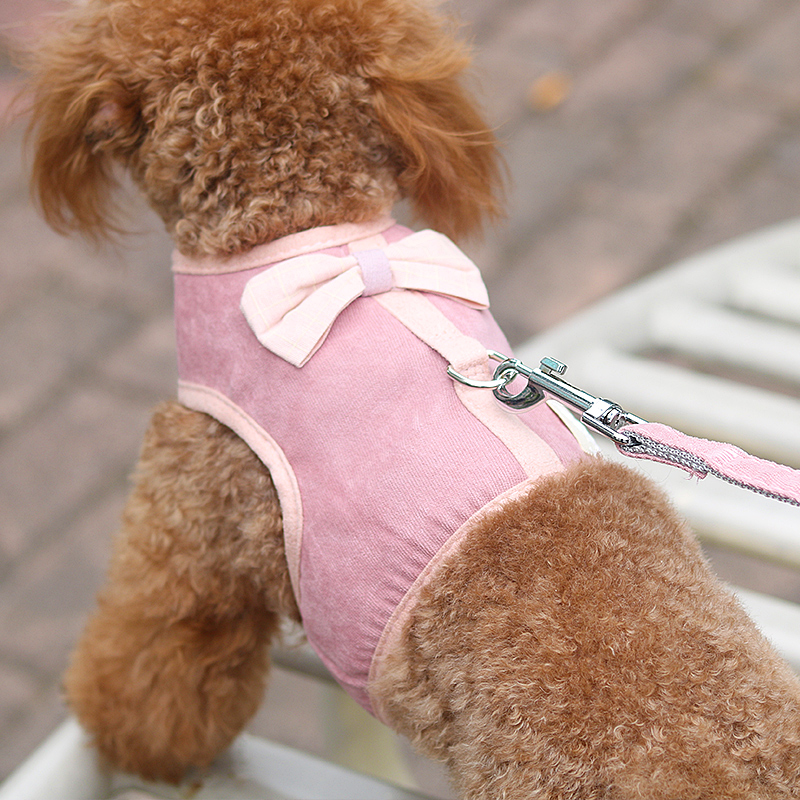 犬 ハーネス リボン付きメッシュハーネス