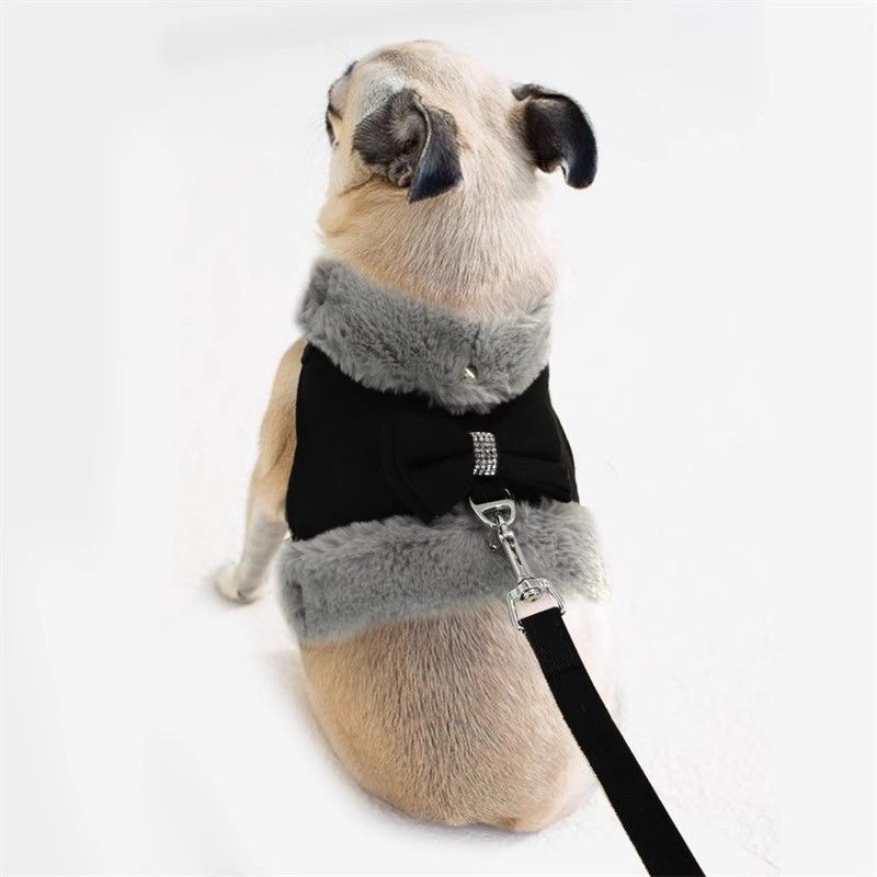 犬 ハーネス もこもこファー付きハーネス