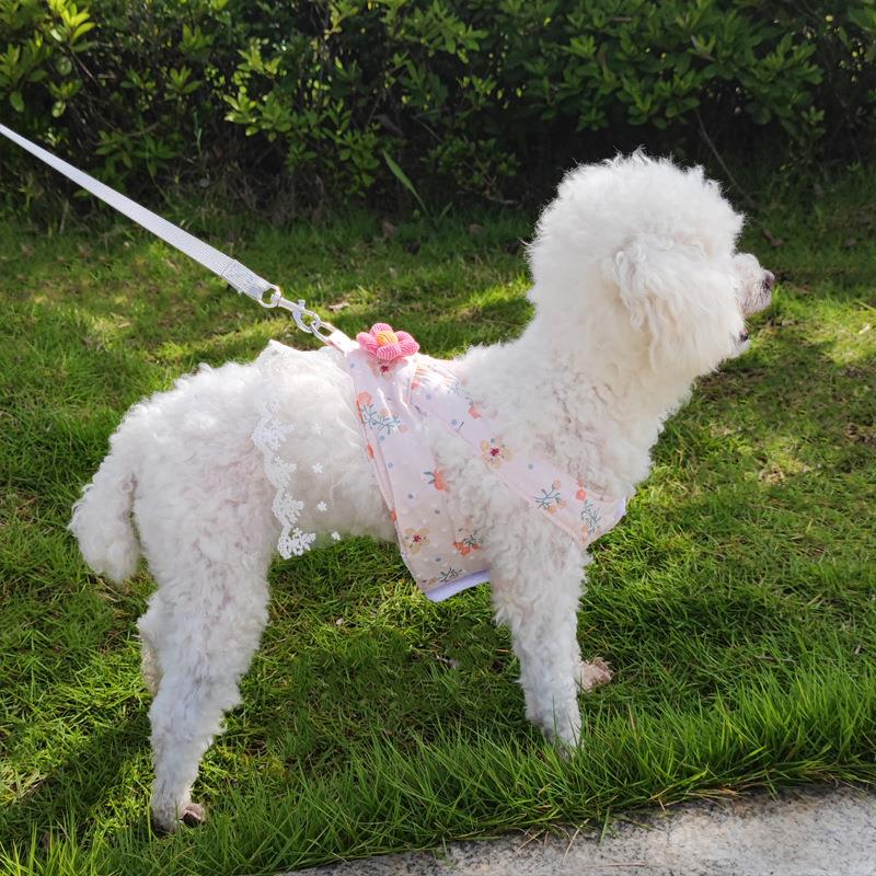 犬 ハーネス 優雅な花柄レース ゆったりハーネス