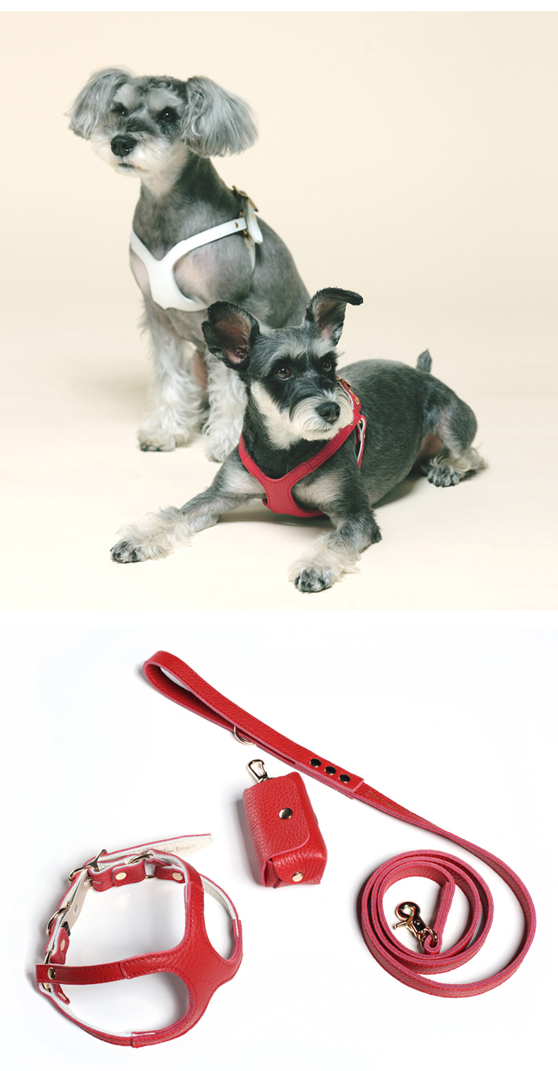 犬 ハーネス やわらか革調ハーネス