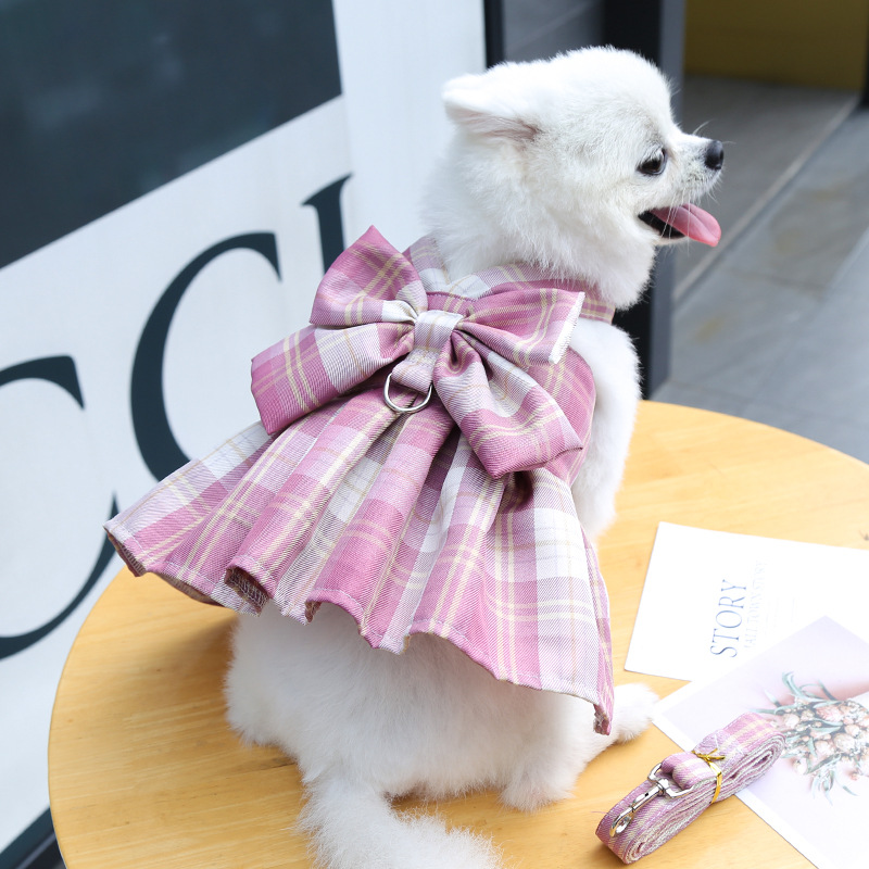 犬 ハーネス リボン飾り付き蝶結びハーネス