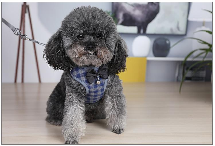 犬 ハーネス やすらぎチェック柄リボンハーネス