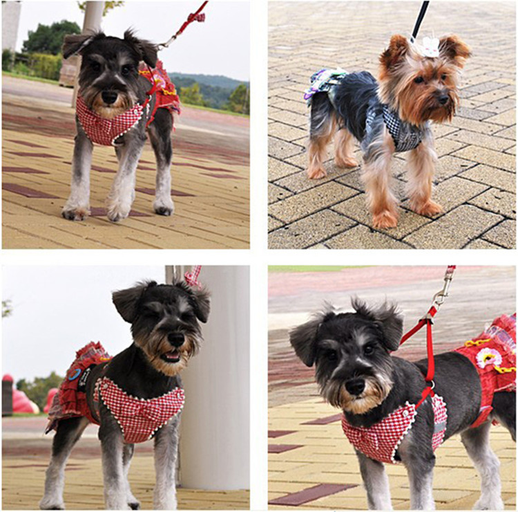 犬 ハーネス ギンガムチェック ふんわりハーネス