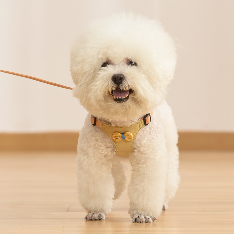 犬 ハーネス リボン付きふんわり胸当てハーネス