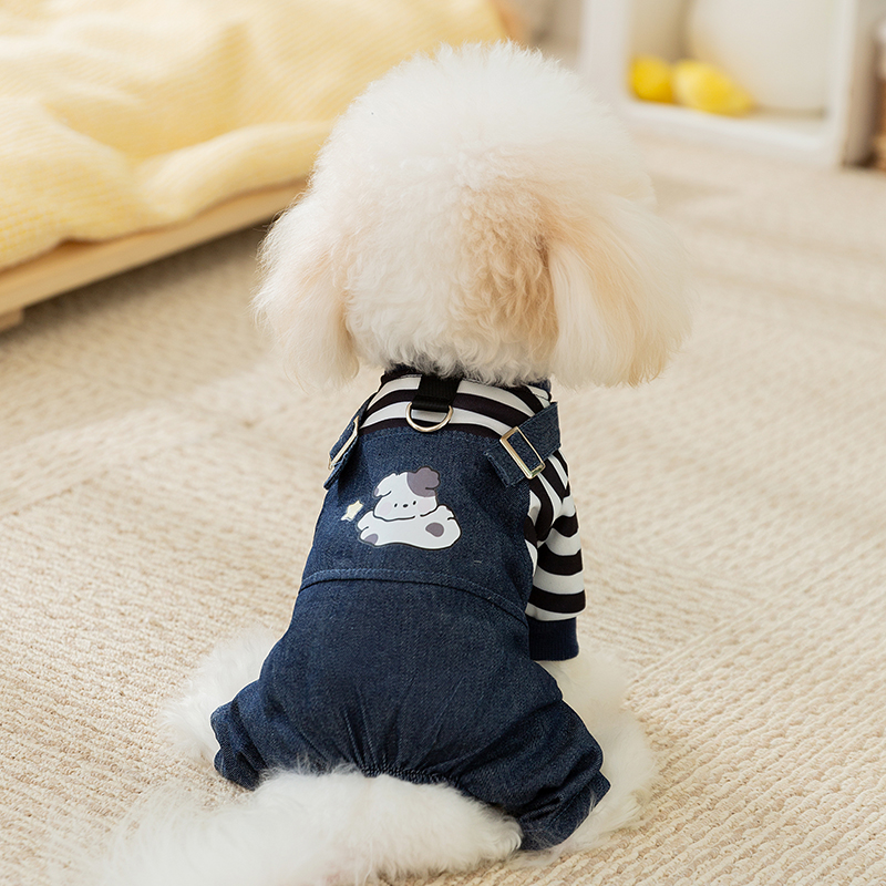 犬 ハーネス おでかけボーダーつなぎパンツ型ハーネス