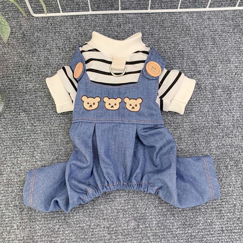 犬 ハーネス くまさんデニムロンパースハーネス