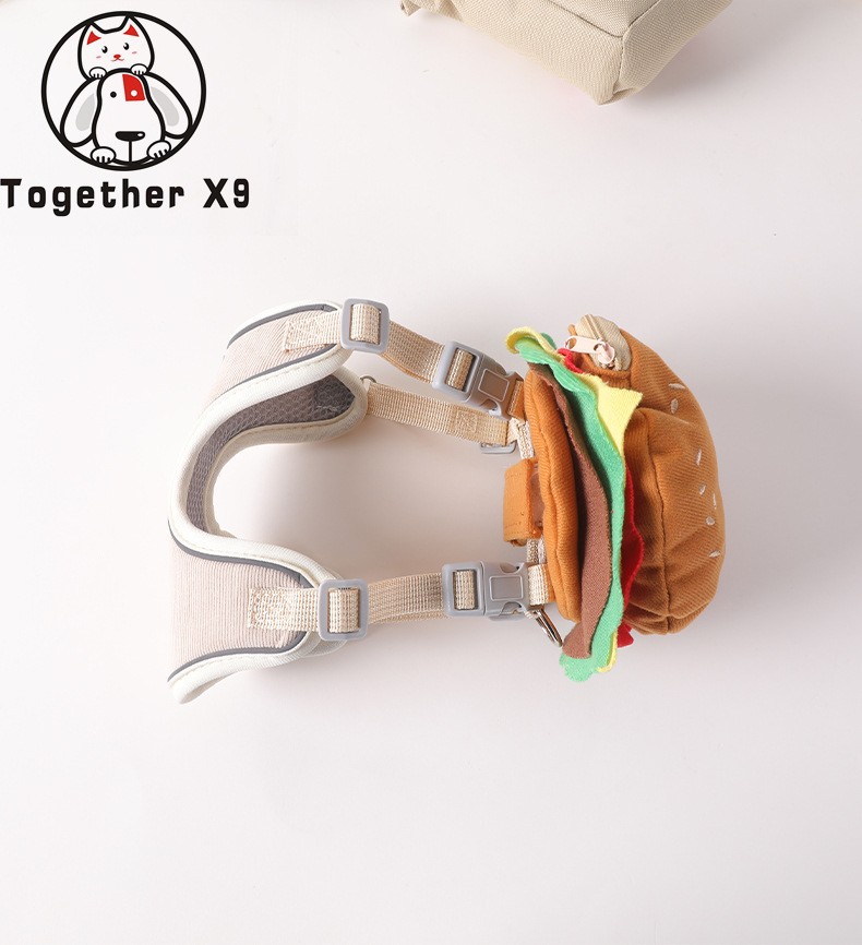 犬 ハーネス ハンバーガーモチーフ ぬいぐるみハーネス