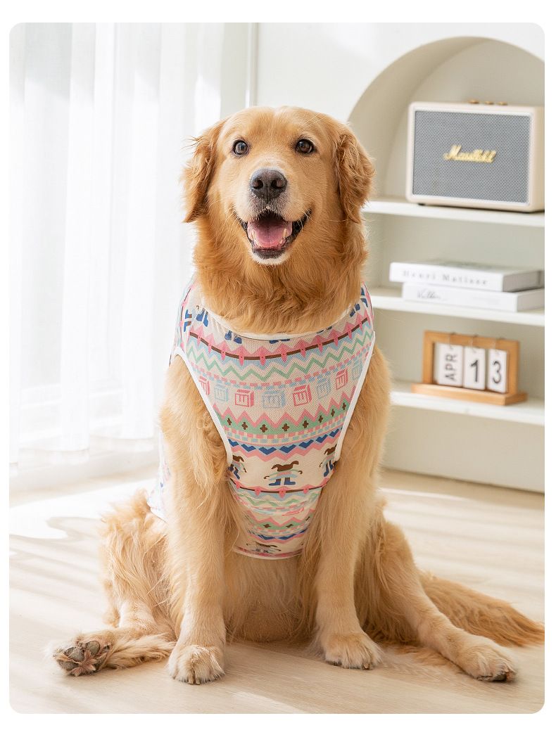 犬 ハーネス 模様が楽しい やさしい肌触りベスト型ハーネス