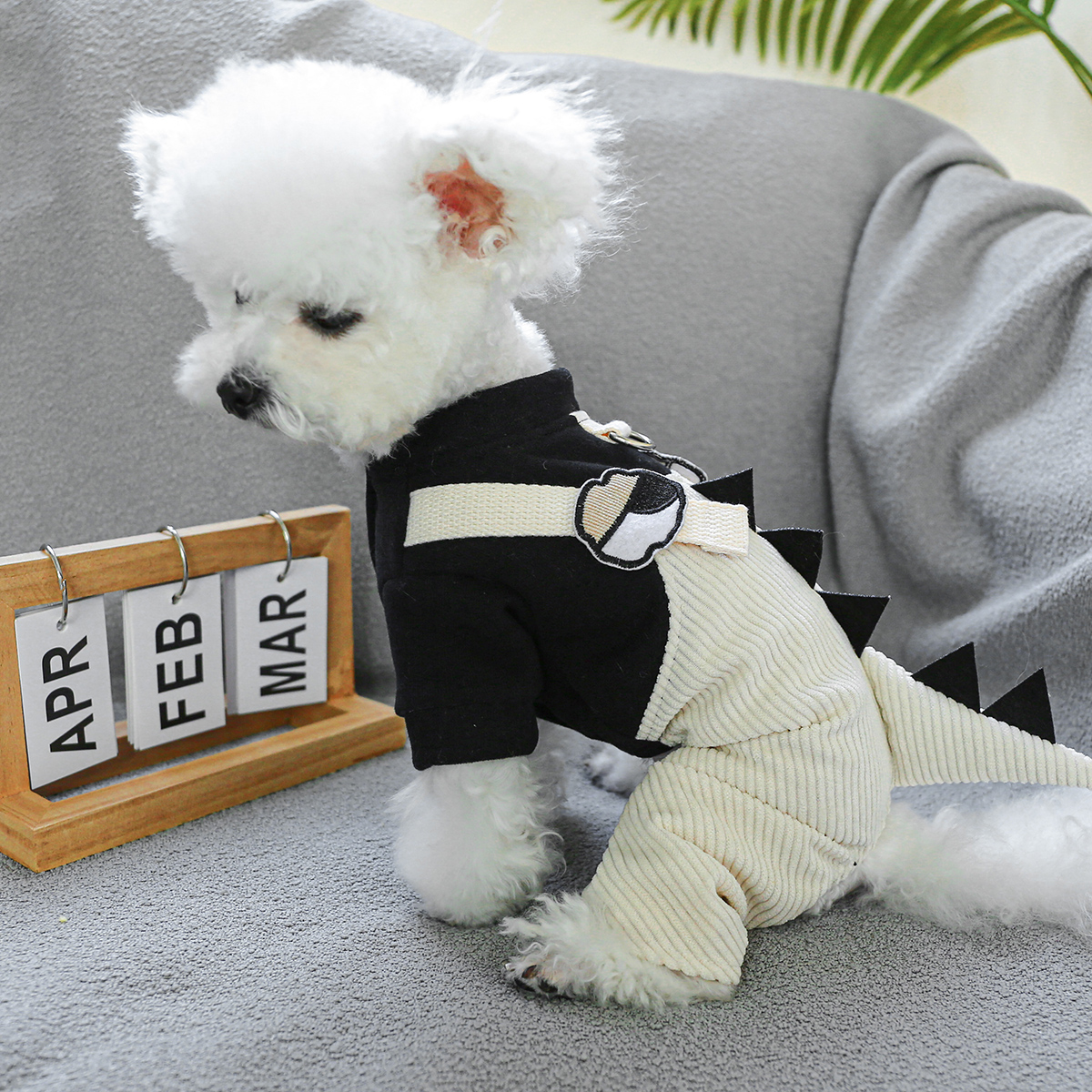犬 ハーネス 恐竜さんのコーデュロイハーネス