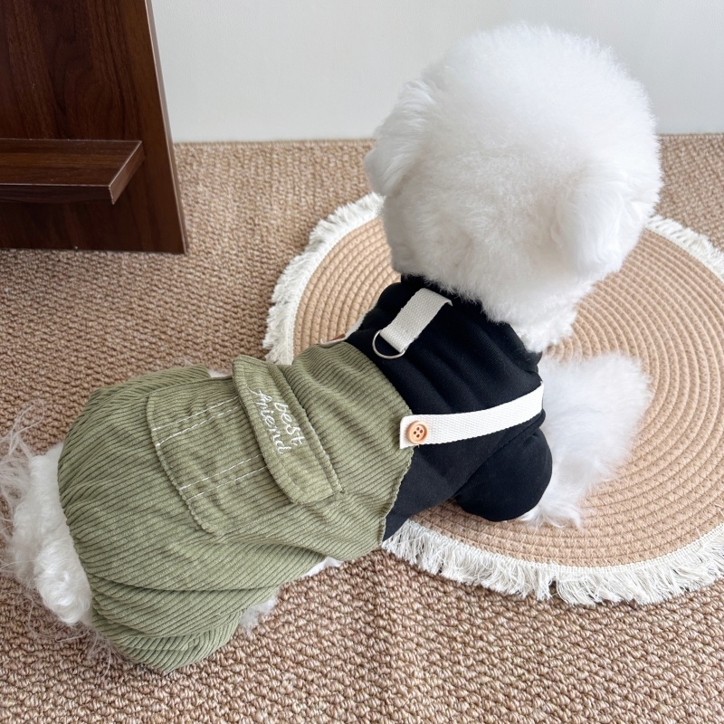 犬 ハーネス コーデュロイ切替ジャンプスーツ
