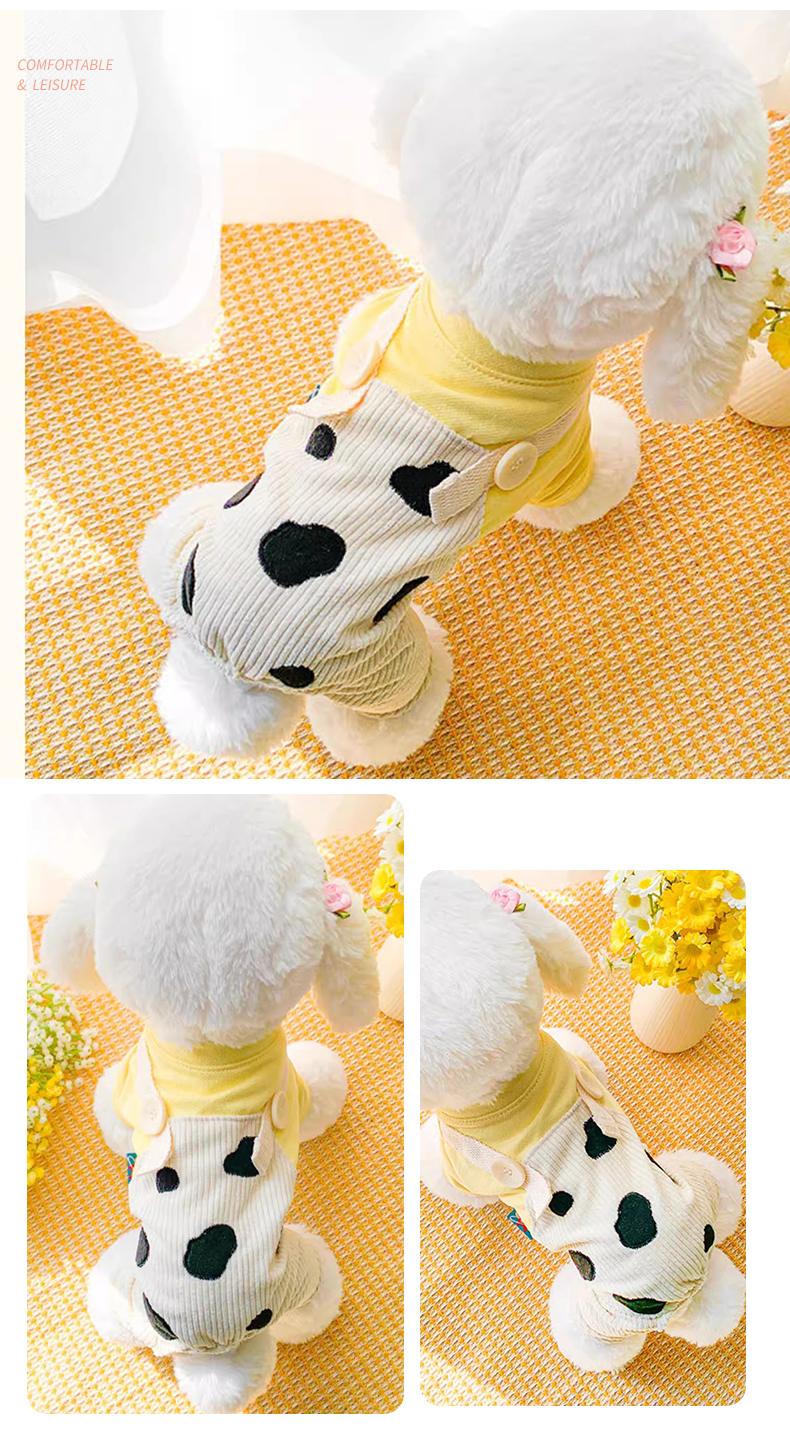 犬 ハーネス もこもこ牛柄ハーネス