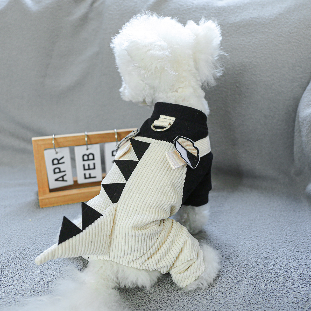 犬 ハーネス 恐竜さんのコーデュロイハーネス