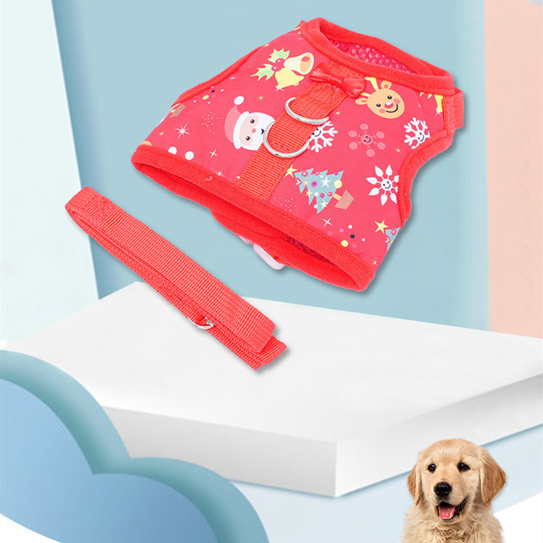 犬 ハーネス ゆきだるま柄 メッシュペット用ハーネス