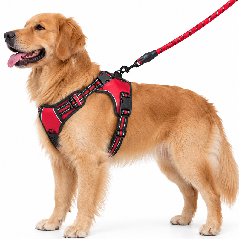 犬 ハーネス 大型犬用反射テープ付き調節可能胴輪