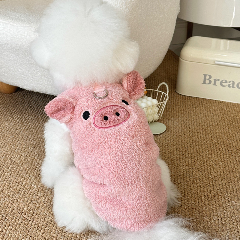 犬 ハーネス もこもこぶたさんベスト型ハーネス