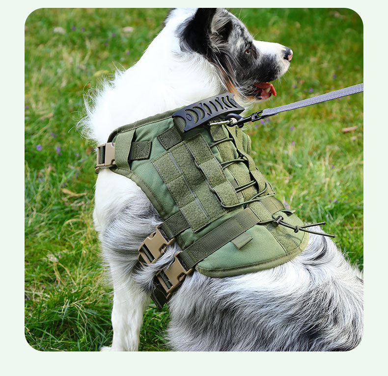 犬 ハーネス ミリタリーベスト調 多機能ペット用ハーネス