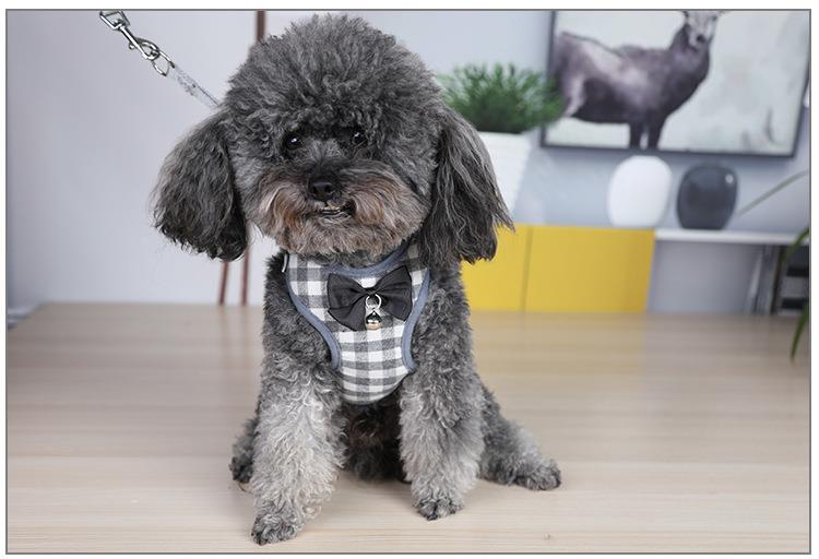 犬 ハーネス やすらぎチェック柄リボンハーネス