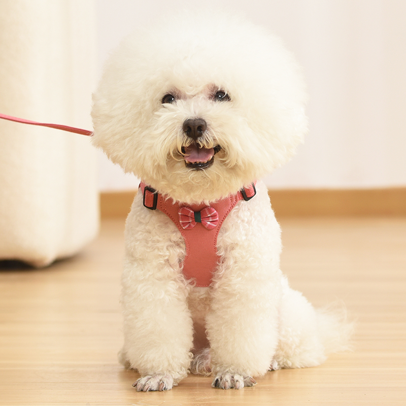 犬 ハーネス リボン飾り付きやわらか胴輪