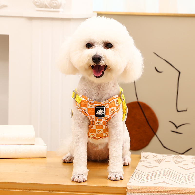 犬 ハーネス かわいい足あと柄 やわらか安心ハーネス