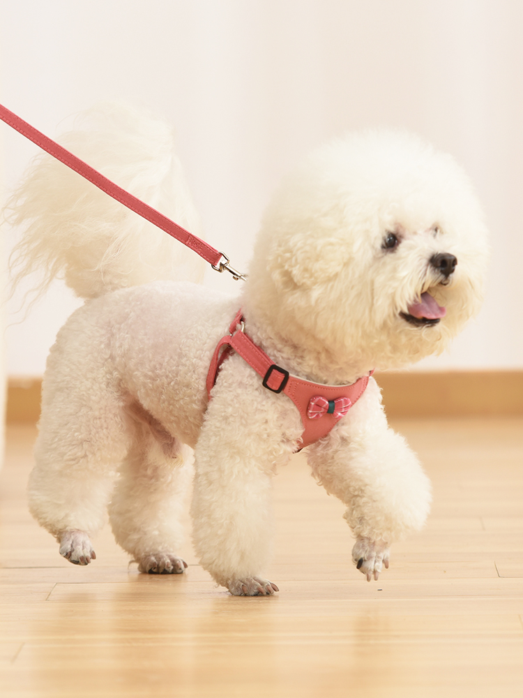 犬 ハーネス リボン飾り付きやわらか胴輪
