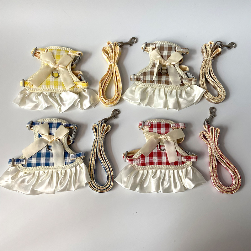 犬 ハーネス お姫様リボン付きフリルハーネスセット