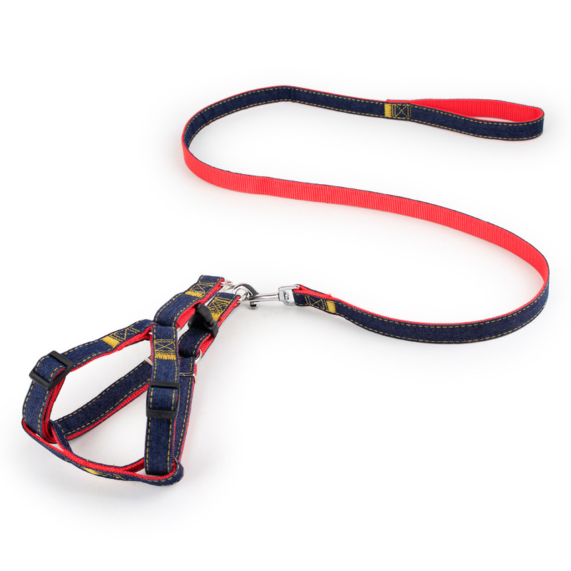 犬 ハーネス シンプル デニム風 ペット用ハーネス