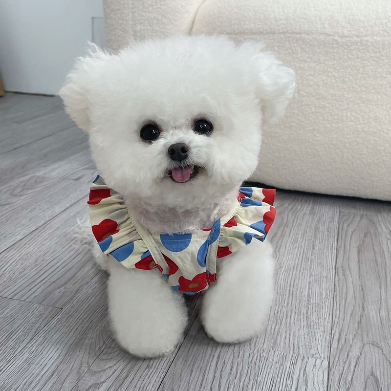 犬 ハーネス フリルお花ワンピース