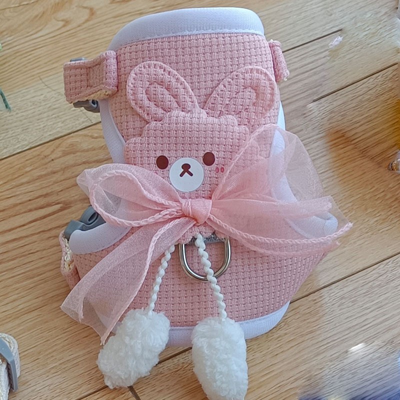 犬 ハーネス くまさんモチーフ ふわふわリボンハーネス
