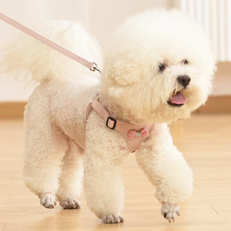 犬 ハーネス リボン飾り付きやわらか胴輪