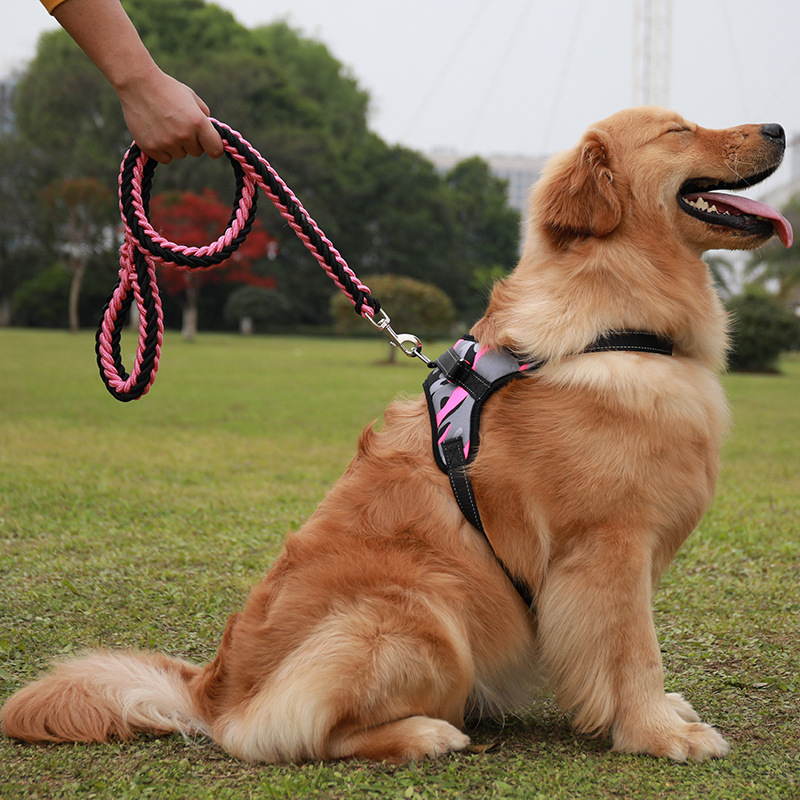 犬 ハーネス もこもこ編み込みハーネスセット