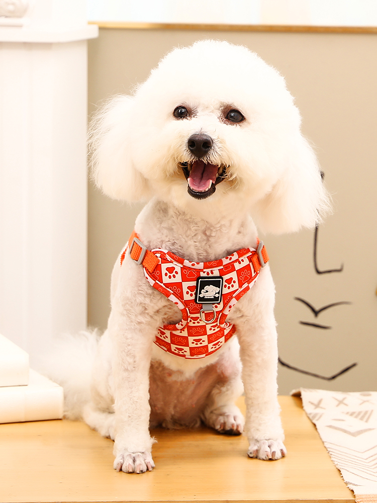 犬 ハーネス かわいい足あと柄 やわらか安心ハーネス