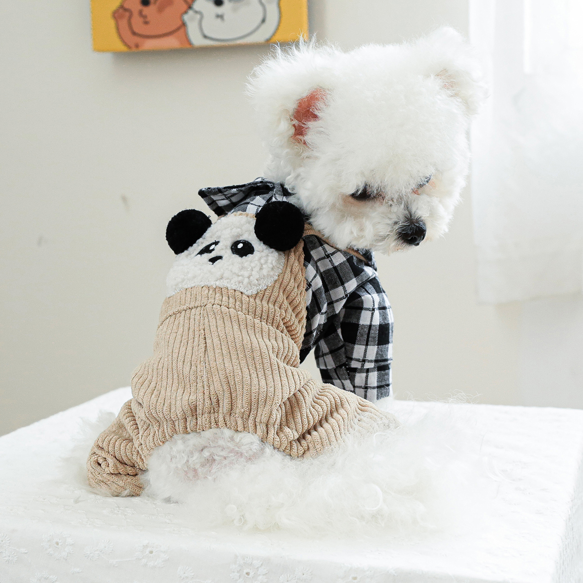 犬 ハーネス もふもふパンダ着ぐるみハーネス