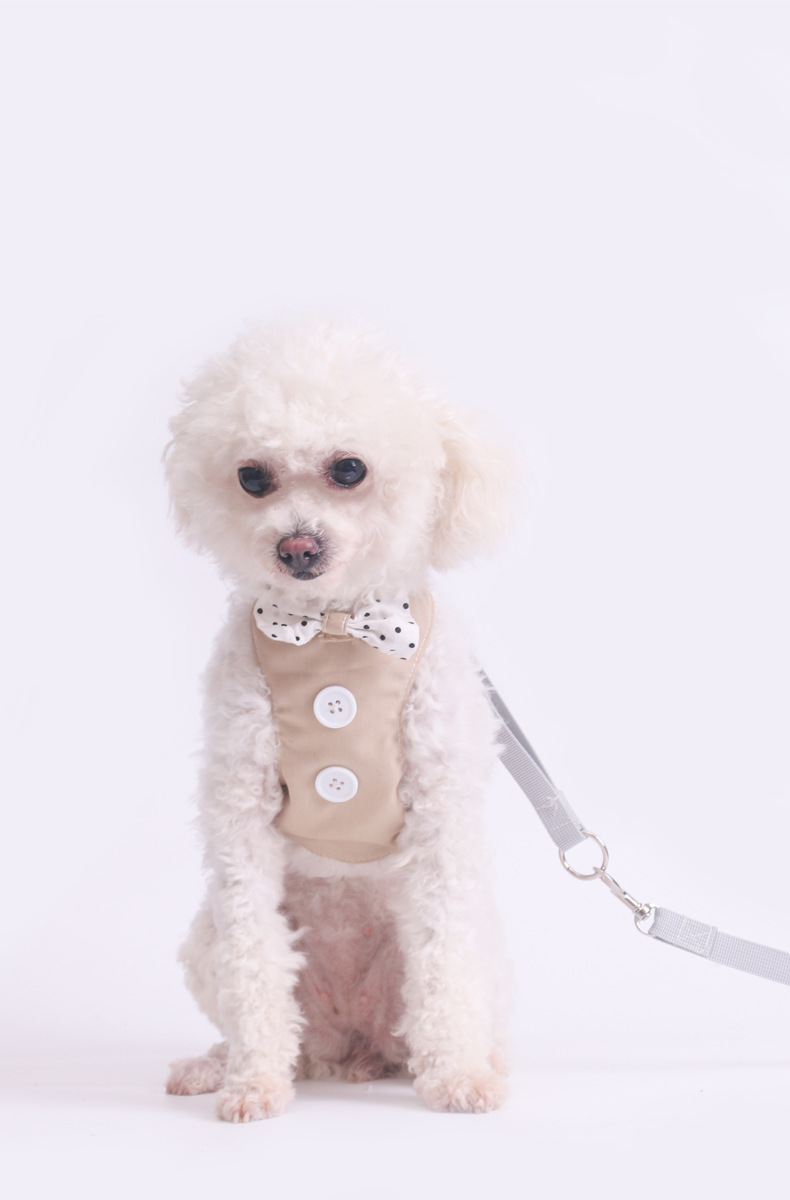 犬 ハーネス 水玉リボン付きハーネス