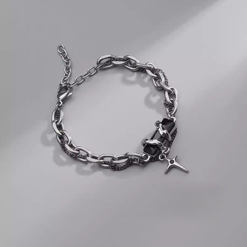ブレスレットメンズ 星十字チャームブレスレット