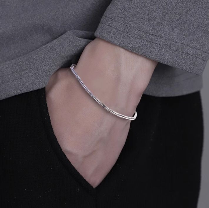 ブレスレットメンズ シンプル細身チェーン腕飾り