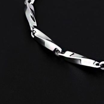 ブレスレットメンズ ツイスト鎖編み腕輪 上品な金属製装身具