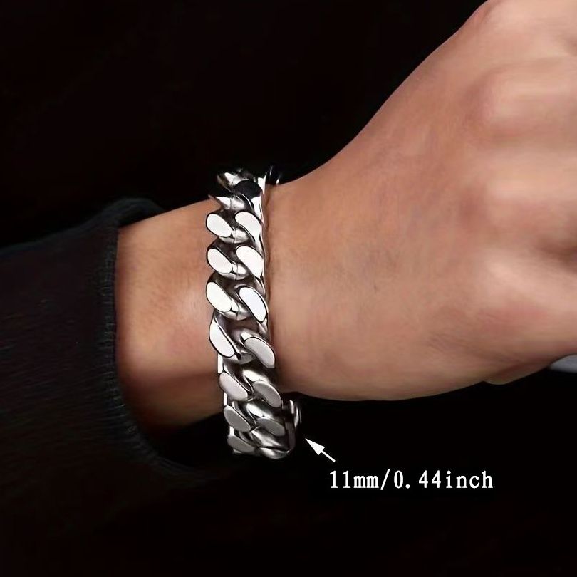 メンズブレスレット 太幅喜平チェーン留め具付き高級ブレスレット