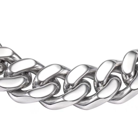 メンズブレスレット 太幅喜平チェーン留め具付き高級ブレスレット