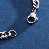 メンズブレスレット 喜平チェーン太め編み込み留め金具付きブレスレット